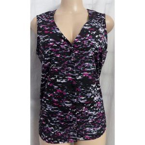 "BANANA REPUBLIC" MULTICOLOR ABSTRACT PRINT BACK KEYHOLE BLOUSE TOP SZ: PXS NWT